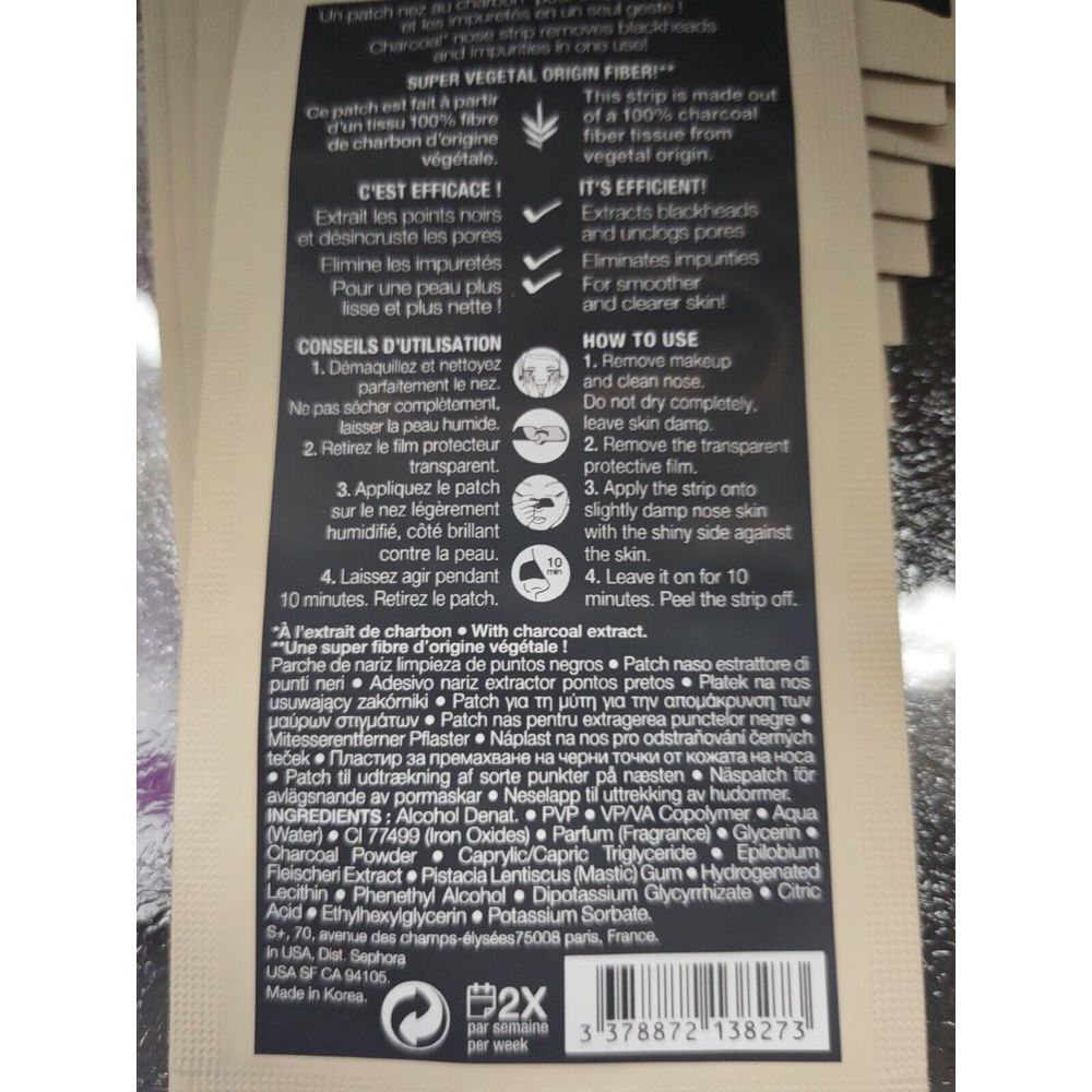 4 SEPHORA COLLECTION Clean Charcoal‎ Nose Strip AUTHENTIC - Picture 5 of 5